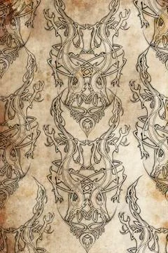 Tattoo pattern with celtic fret Stock Illustration