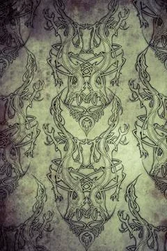 Tattoo pattern with celtic fret 库存插图