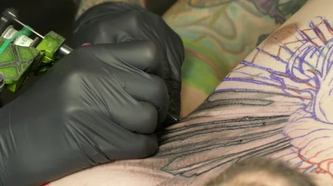 Tattoo process, 4k Stock Footage 63302215