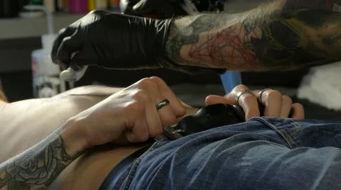 Tattoo process, 4k Stock Footage 63302424