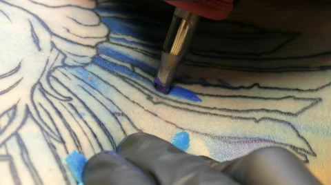 Tattoo process, close up, 4k Stock Footage 63302943