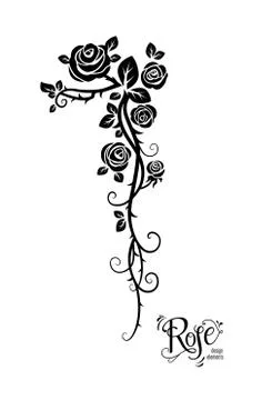 Tattoo rose flowers Illustrazione stock