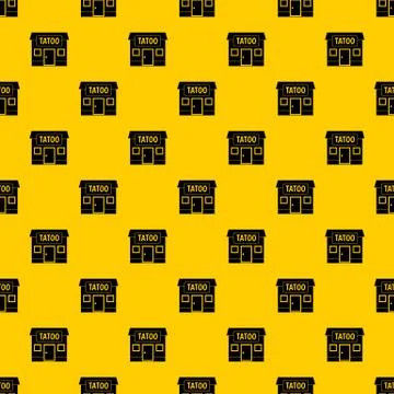 Tattoo salon building pattern Ilustración de archivo