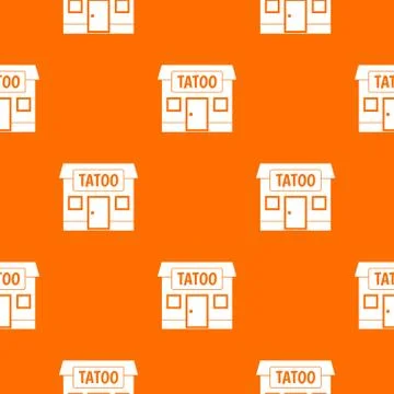 Tattoo salon building pattern seamless Ilustración de archivo