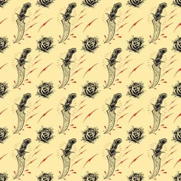 Tattoo seamless Pattern Stock Illustration