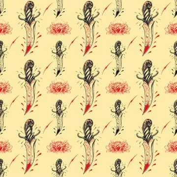 Tattoo seamless Pattern Stock-Illustration