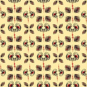Tattoo seamless Pattern Stock-Illustration