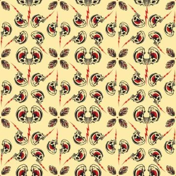 Tattoo seamless Pattern Stock Illustration