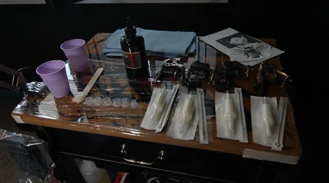 Tattoo Setup Stock Footage 28295921