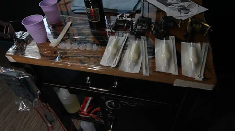 Tattoo Setup Stock Footage 28297171