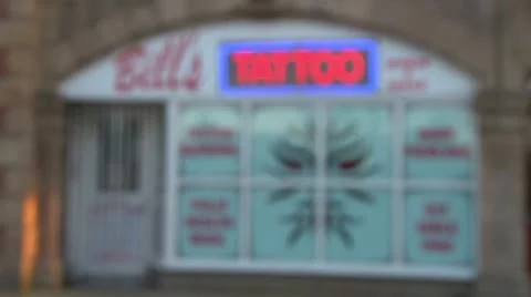 Tattoo Shop Stock Footage 18009917