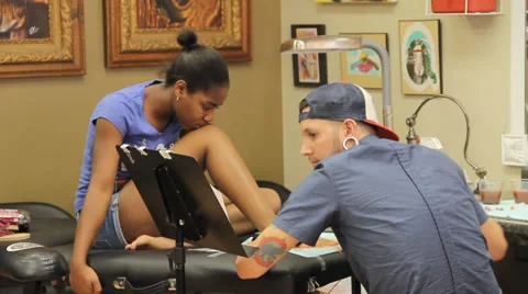 Tattoo shop Stock Footage 36739000
