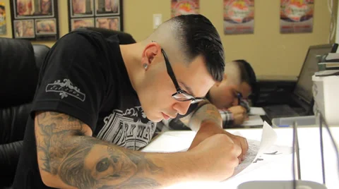 Tattoo shop Stock Footage 36739881