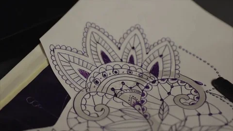 Tattoo sketch close up Stock Footage 70793668