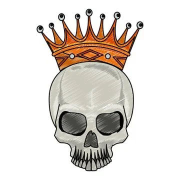 Tattoo skull drawing scribble Illustrazione stock