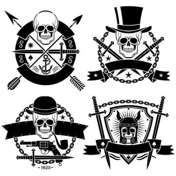 Tattoo with skull Stock-Illustration