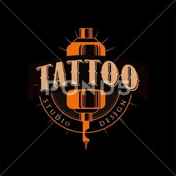 Tattoo Lettering And Tattoo Machine Design Vector Download