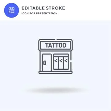 Tattoo Studio icon vector, filled flat sign, solid pictogram isolated on white Stock Illustration