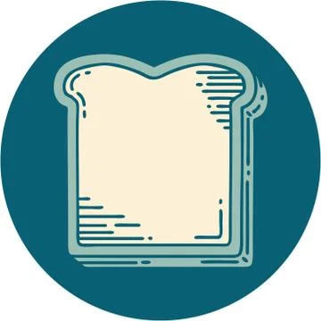 Tattoo style icon of a slice of bread Stock Illustration
