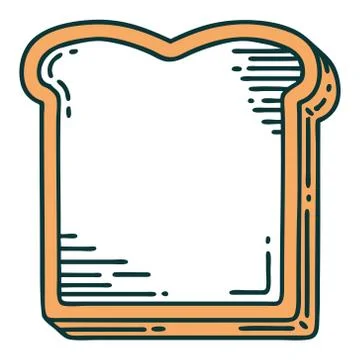 Tattoo style icon of a slice of bread Stock Illustration