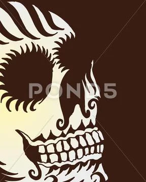 Tattoo tribal mexican skull vector art Stock Illustration