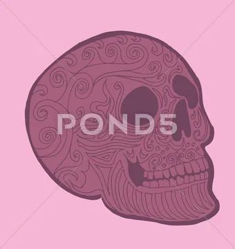 Tattoo tribal mexican skull vector art Stock Illustration