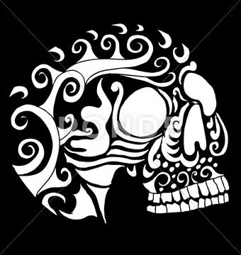 Tattoo tribal mexican skull vector art Stock Illustration
