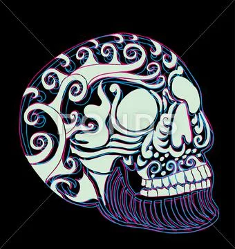Tattoo tribal mexican skull vector art Stock Illustration