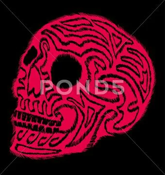 Tattoo tribal mexican skull vector art Stock Illustration