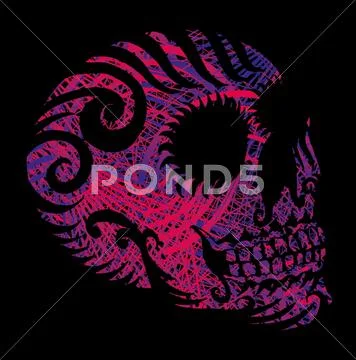 Tattoo tribal mexican skull vector art Stock Illustration
