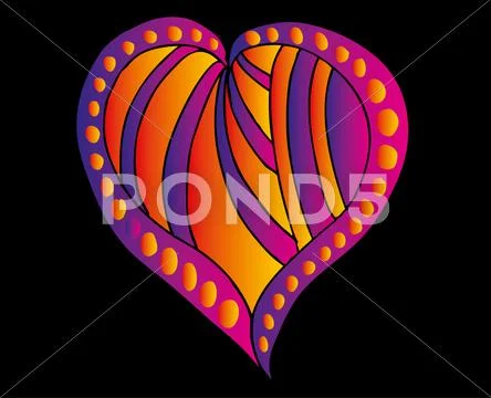 Tattoo tribal red heart vector art Stock Illustration