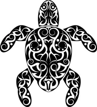 Tattoo Turtle Design Stock Illustration