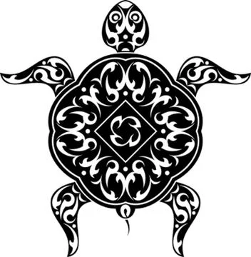 Tattoo Turtle Design Stock Illustration