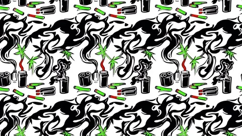 Tattoo Weed Flow – Vertical Motion Stock Footage 306469910