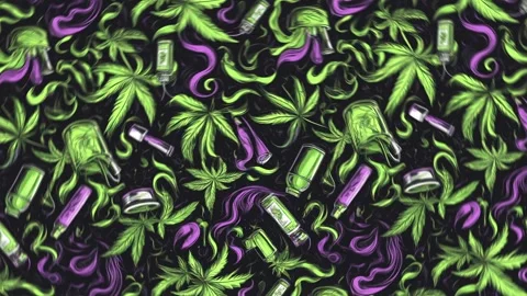 Tattoo Weed Vortex – Rotation Motion Stock Footage 306471146