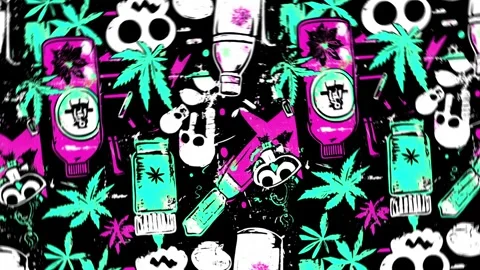 Tattoo Weed Vortex – Rotation Motion Stock Footage 306476698