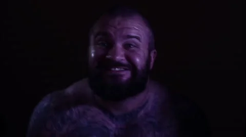 Tattooed psycho man. Timelapse Stock Footage