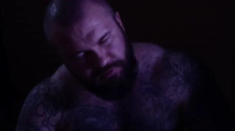 Tattooed psycho man. Timelapse Stock Footage 68495624