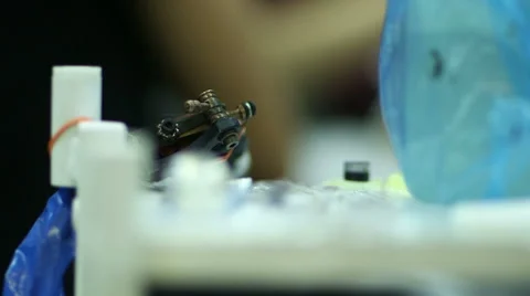 Tattooer Showing Process Of Making A Tattoo Видео 60850773