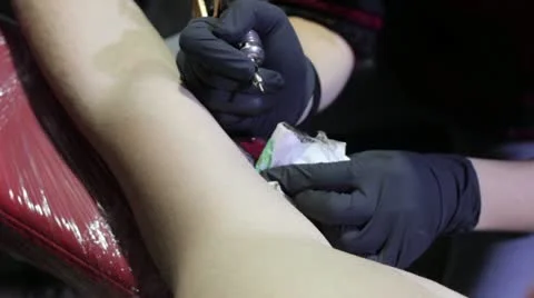Tattooing _3 Stock Footage 12733460