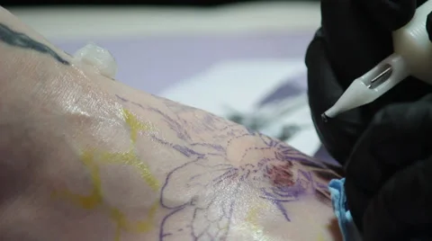 Tattooing a Bee Stock Footage 28302535