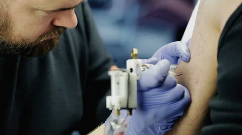 Tattooing On The Body Stock Footage 61353256