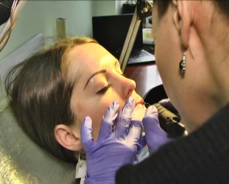Tattooing of Lips 14 Stock-Footage 35016483