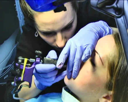 Tattooing of Lips 15 스톡 동영상 35016573