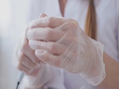 Tattooist is preparing gun tool for procedure permanent makeup Stock Footage 74412917