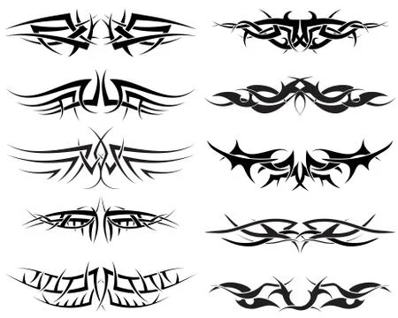 Tattoos set Illustrazione stock