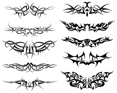 Tattoos set 스톡 일러스트