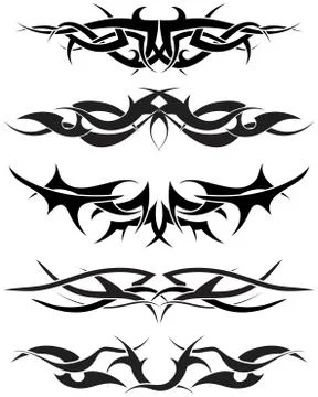 Tattoos set Illustrazione stock