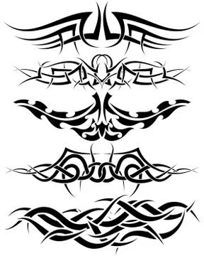 Tattoos set Illustrazione stock