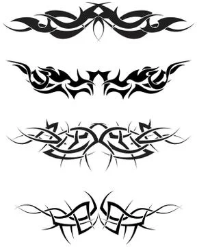 Tattoos set Illustrazione stock